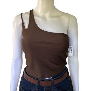 Old Navy Women’s Brown Powersoft Long Tank Built in  Bra Large